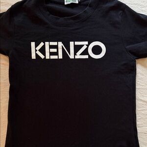 Kenzo Black Tee with White Logo - Kids